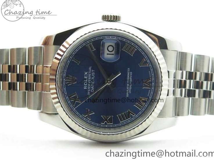 MiroTime 0801 DateJust 36 SS 116234 ARF 1:1 Best Edition 904L Steel Blue Dial Roman Markers on Jubilee Bracelet SH3135 V WellDesigned 3199